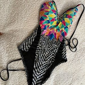 One piece bikini with corset